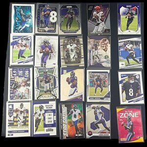 Lamar Jackson 20 Football Card Lot - Panini, Select, Mosiac, Optic, Chrome